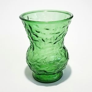 Vintage EO Brody co Cleveland green crinkle vase